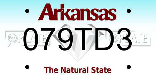 079TD3 Arkansas License Plate