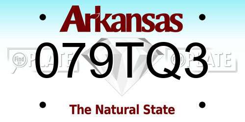 079TQ3 Arkansas License Plate