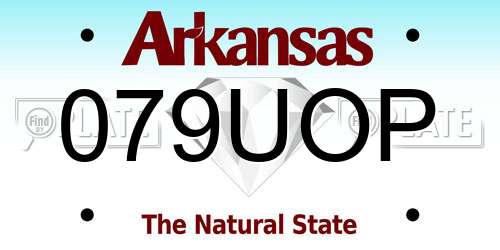 079UOP Arkansas License Plate