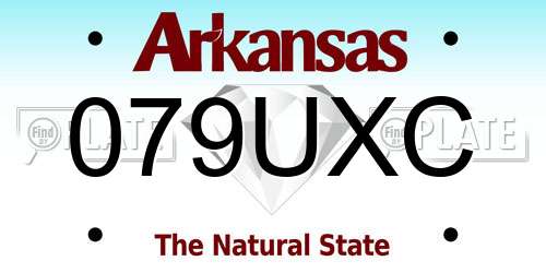 079UXC Arkansas License Plate