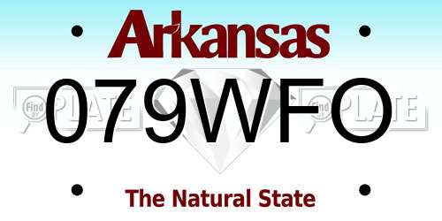 079WFO Arkansas License Plate