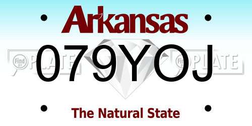 079YOJ Arkansas License Plate