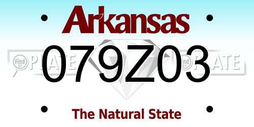 079Z03 Arkansas License Plate