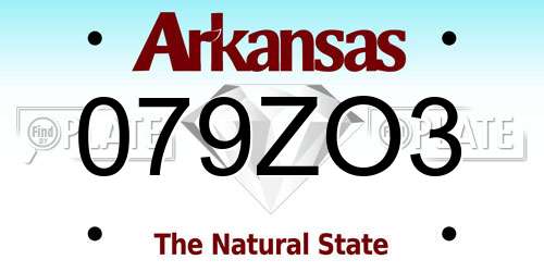 079ZO3 Arkansas License Plate