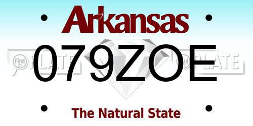 079ZOE Arkansas License Plate
