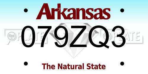 079ZQ3 Arkansas License Plate