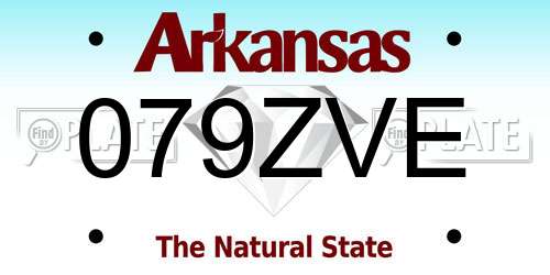 079ZVE Arkansas License Plate