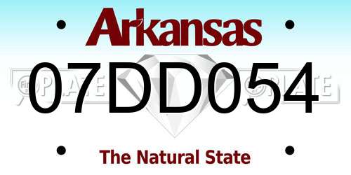 07DD054 Arkansas License Plate
