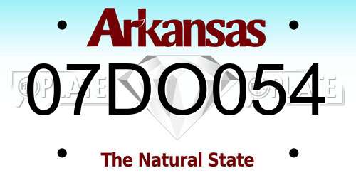 07DO054 Arkansas License Plate