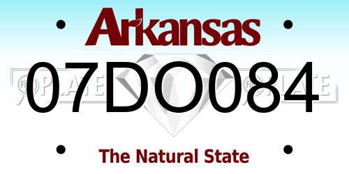 07DO084 Arkansas License Plate