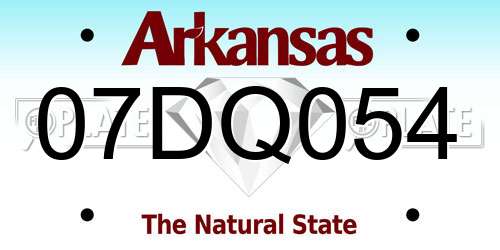 07DQ054 Arkansas License Plate
