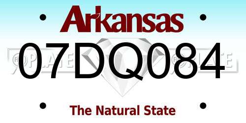 07DQ084 Arkansas License Plate