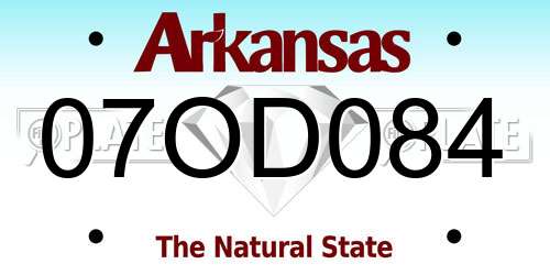 07OD084 Arkansas License Plate
