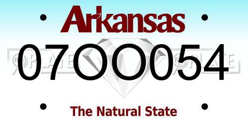 07OO054 Arkansas License Plate