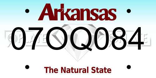 07OQ084 Arkansas License Plate