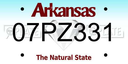 07PZ331 Arkansas License Plate