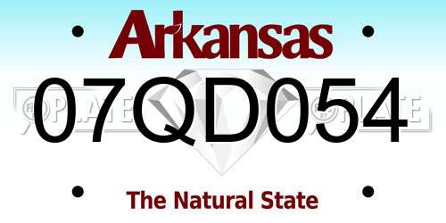 07QD054 Arkansas License Plate
