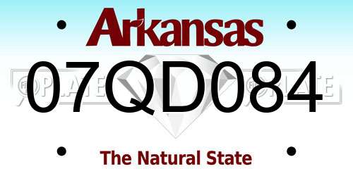07QD084 Arkansas License Plate