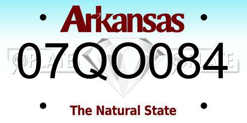 07QO084 Arkansas License Plate