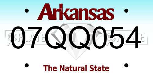 07QQ054 Arkansas License Plate