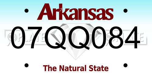 07QQ084 Arkansas License Plate