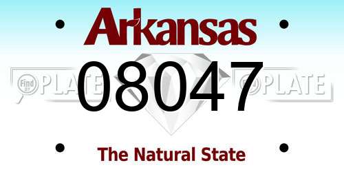 08047 Arkansas License Plate