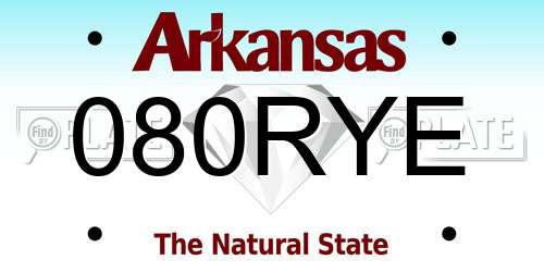 080RYE Arkansas License Plate