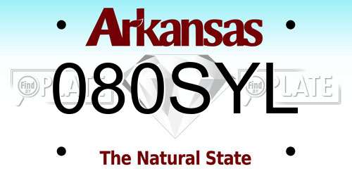 080SYL Arkansas License Plate