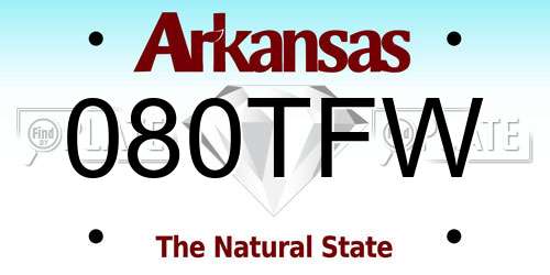 080TFW Arkansas License Plate