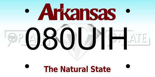 080UIH Arkansas License Plate