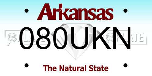 080UKN Arkansas License Plate