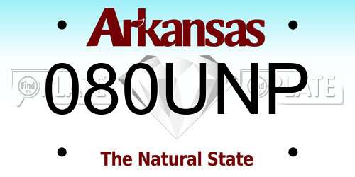 080UNP Arkansas License Plate