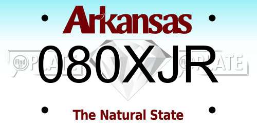 080XJR Arkansas License Plate