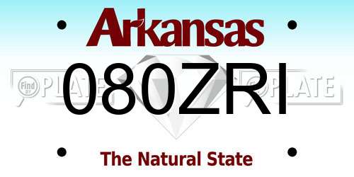 080ZRI Arkansas License Plate