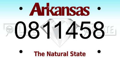 0811458 Arkansas License Plate