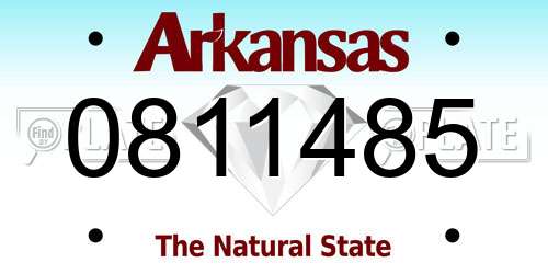 0811485 Arkansas License Plate