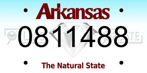 0811488 Arkansas License Plate