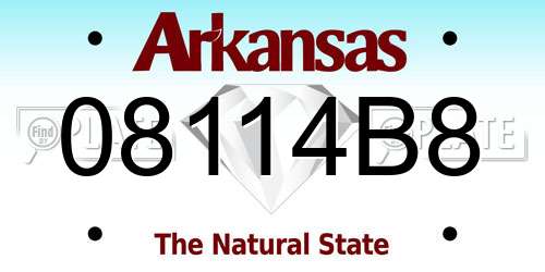 08114B8 Arkansas License Plate