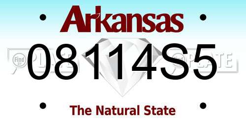 08114S5 Arkansas License Plate