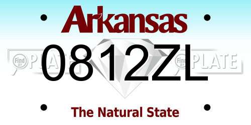 0812ZL Arkansas License Plate