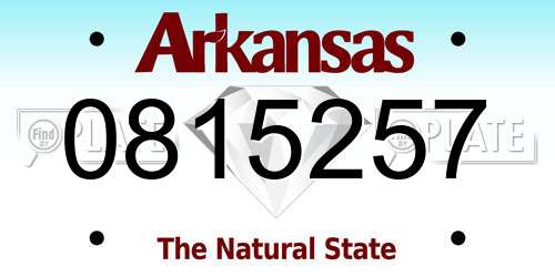 0815257 Arkansas License Plate