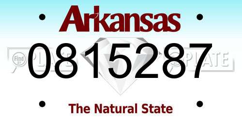 0815287 Arkansas License Plate
