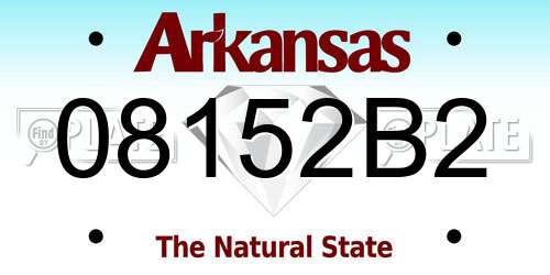 08152B2 Arkansas License Plate