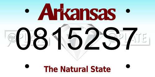 08152S7 Arkansas License Plate