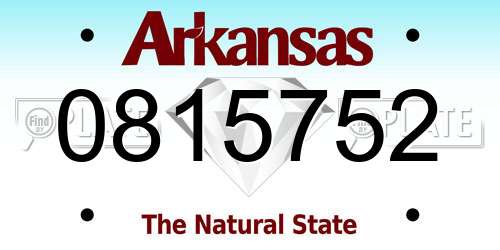 0815752 Arkansas License Plate