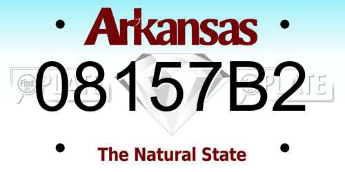 08157B2 Arkansas License Plate