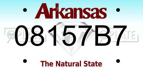 08157B7 Arkansas License Plate