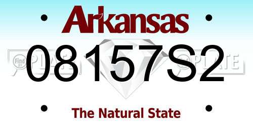 08157S2 Arkansas License Plate