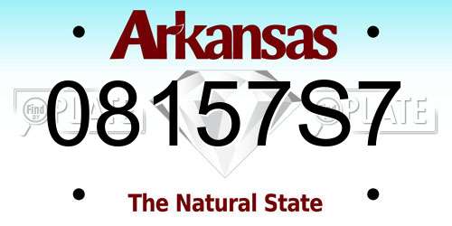 08157S7 Arkansas License Plate
