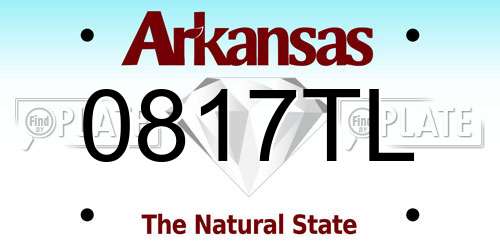 0817TL Arkansas License Plate
